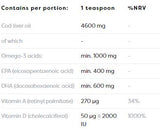 Olio di fegato di merluzzo norvegese + D3 | Liquido Omega+ D3 al gusto di Limone - 250 ml