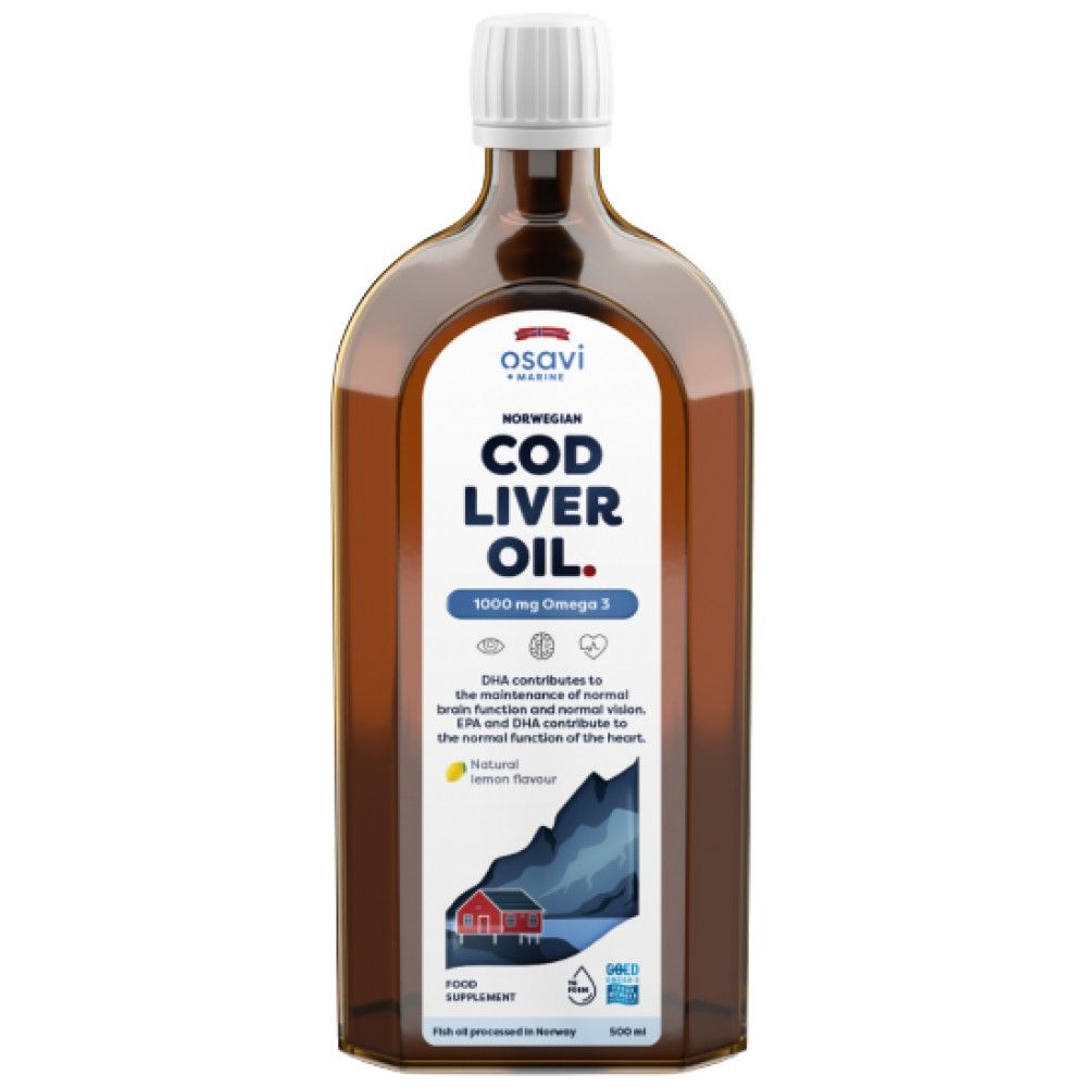 Olio di fegato di merluzzo norvegese | Diversi Gusti Omega Liquido - 500 ml