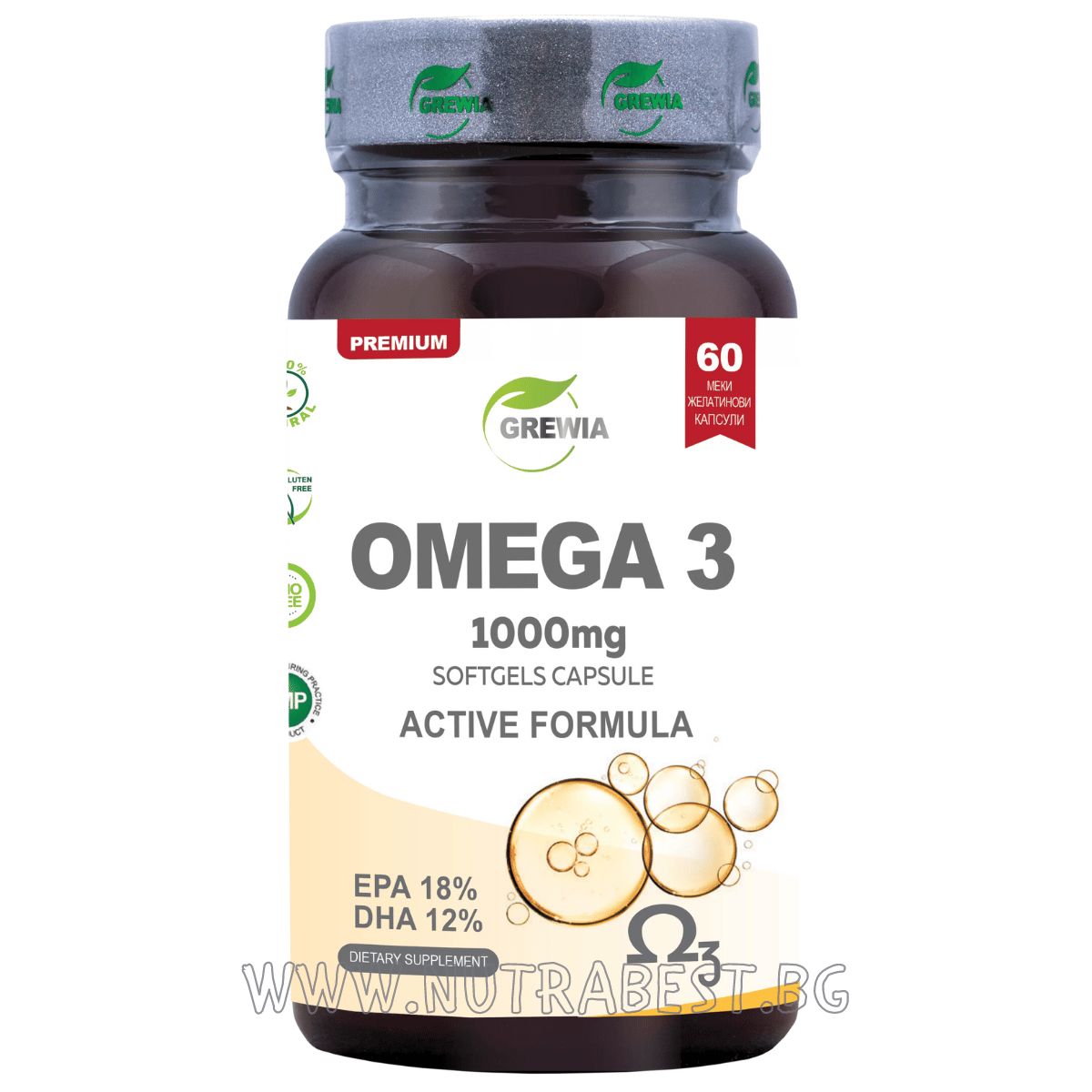 OMEGA 3 1000MG – FORMULA ATTIVA /60 CAPSULE, 30 DOSI/GREWIA
