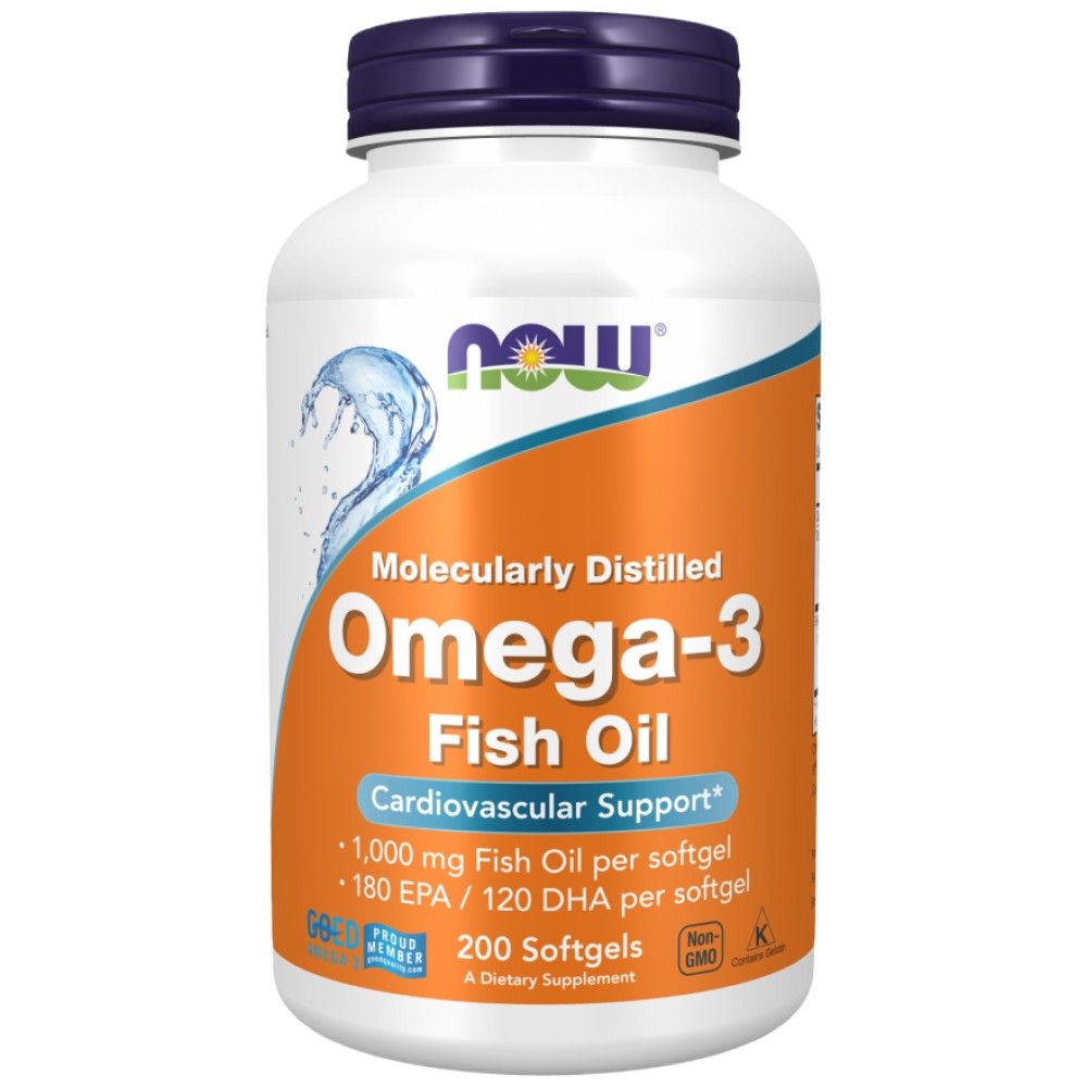 Omega 3 1000 mg/Distillato Molecolarmente - 200 Capsule di gel
