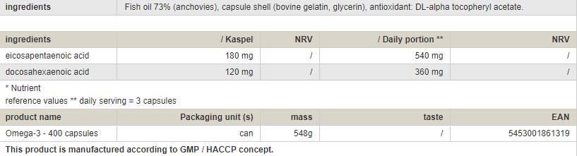 Omega 3 - 400 Capsule di gel
