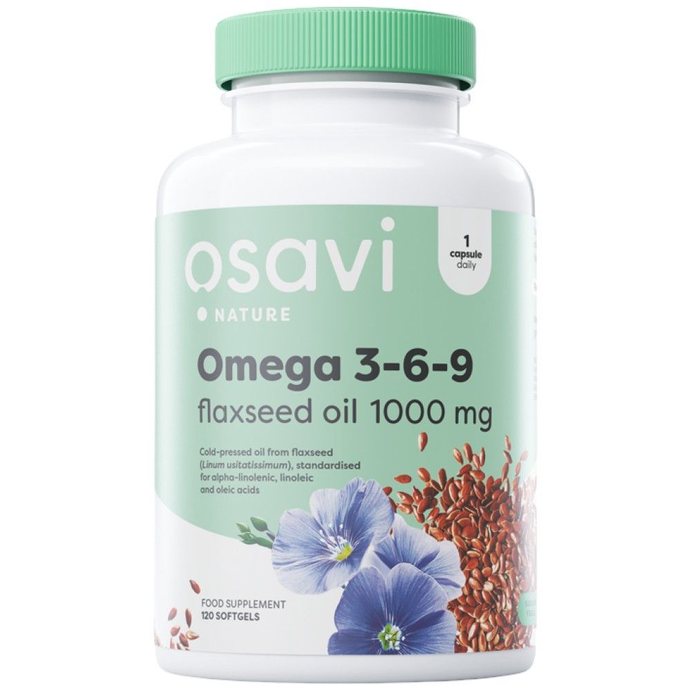 Olio di semi di lino Omega 3-6-9 1000 mg - 120 capsule molli
