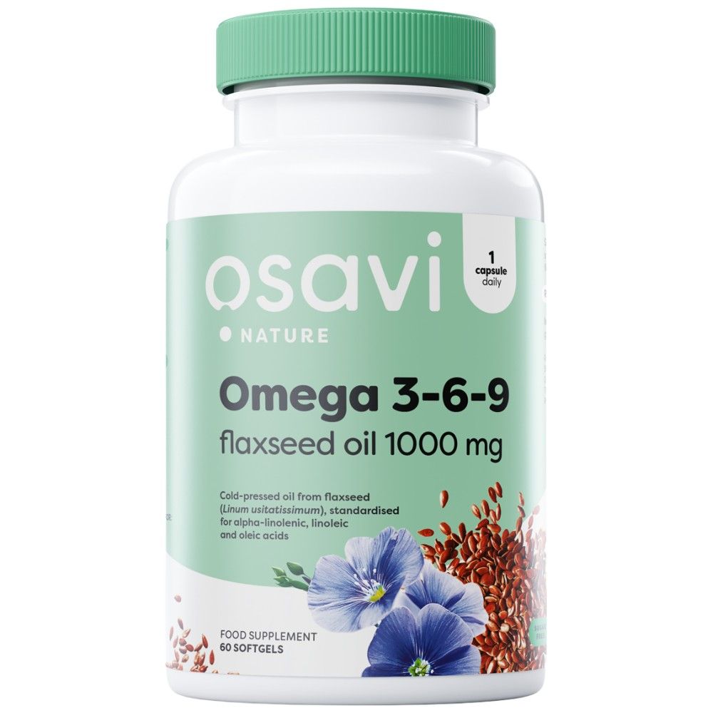 Olio di semi di lino Omega 3-6-9 1000 mg - 60 capsule molli