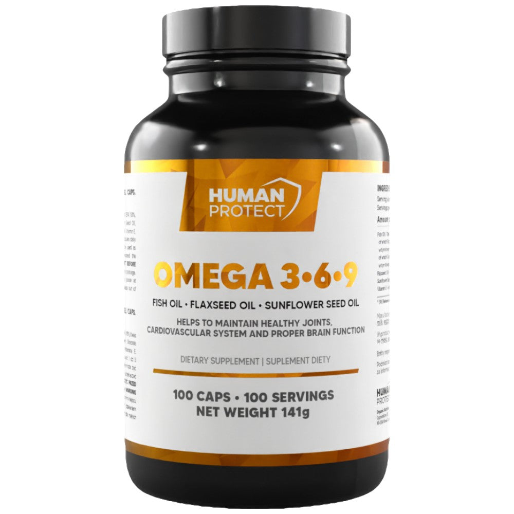 Omega 3-6-9 | con olio di pesce, olio di lino & Olio di semi di girasole - 100 capsule