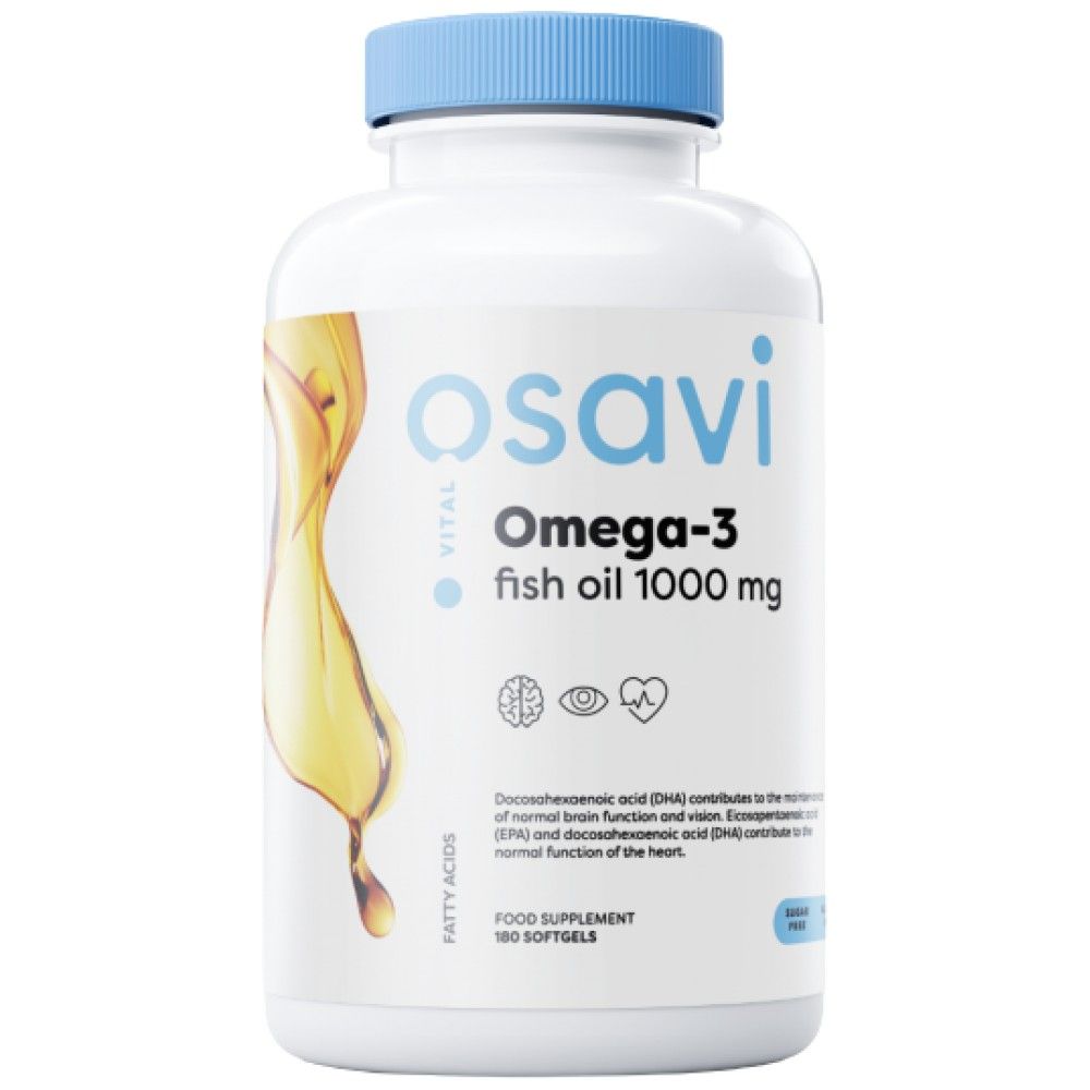 Olio di Pesce Omega 3 1000 mg/Gusto Limone - 180 Capsule gel