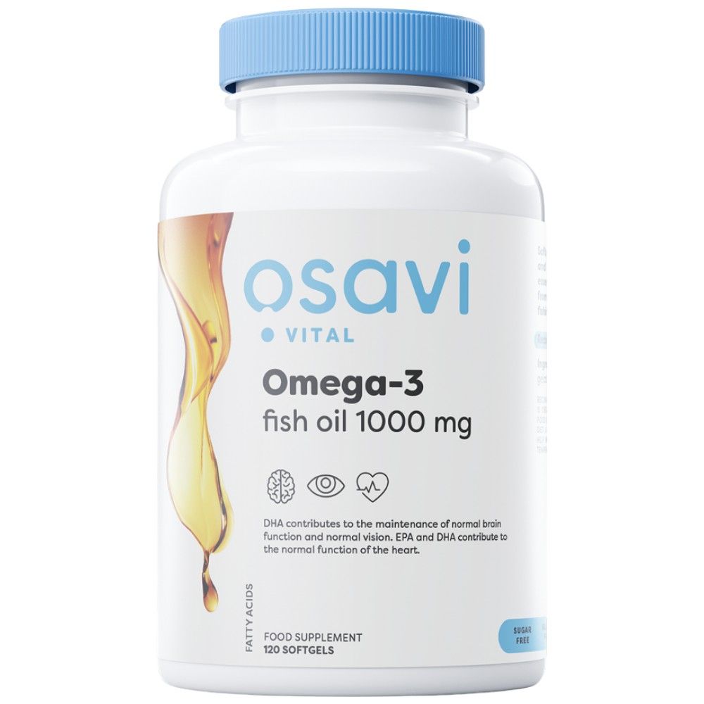 Olio di pesce Omega 3 1000 mg | Distillato molecolare - 120 capsule di gel