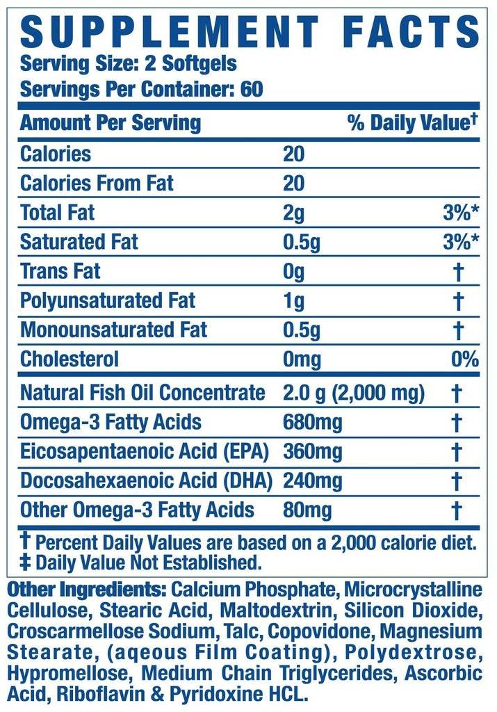 Olio di Pesce Omega 3 120 capsule gel