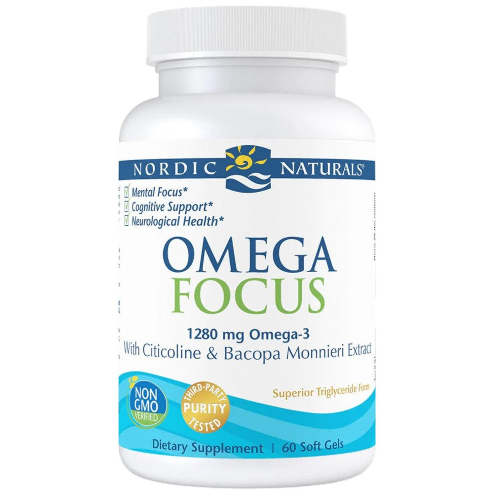 Omega Focus 1280 mg | Con Citicoline e Bacopa 60 Gel capsule