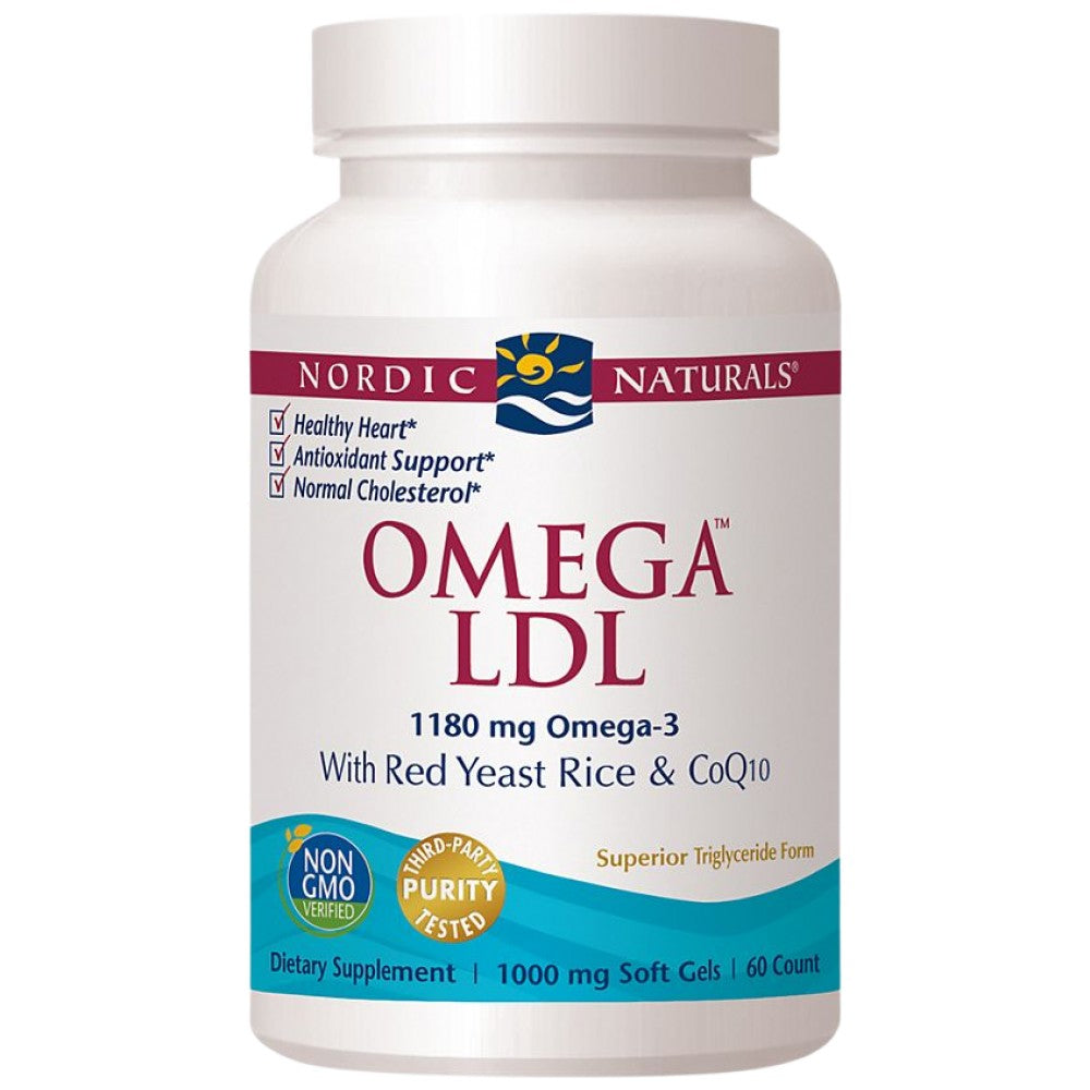 Omega LDL 1152mg | Con Riso Rosso Lievitato e CoQ10 - 60 Capsule Gel