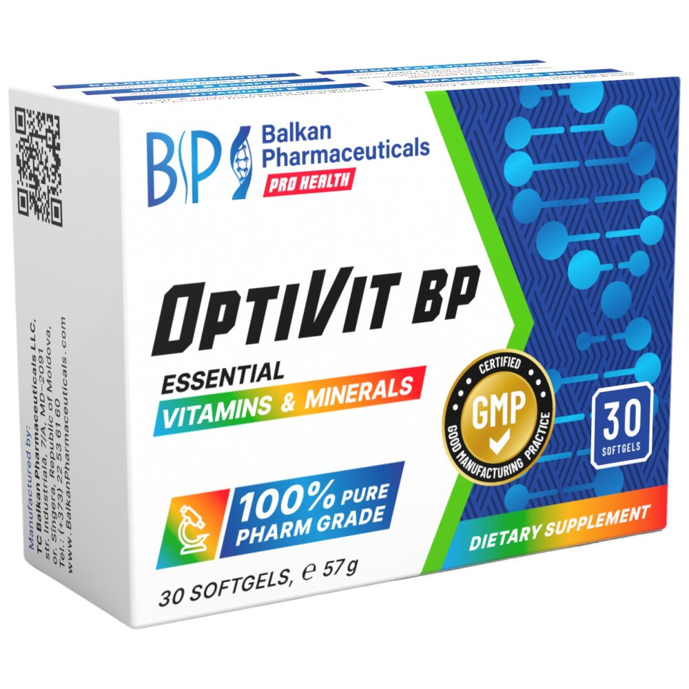 OptiVit BP | Vitamine essenziali & Minerali - 30 capsule di gel
