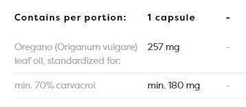 Olio di origano 257 mg | 70% Carvacrolo - 120 capsule