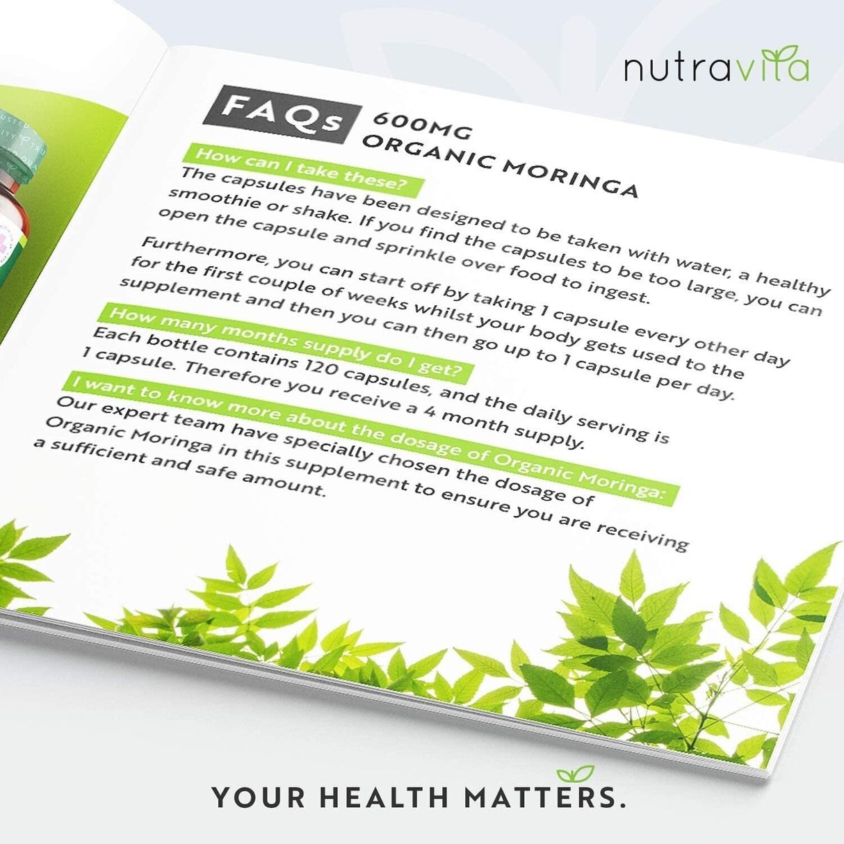 Moringa Biologica - Bio Moringa 600 mg 120 Capsule Vegane