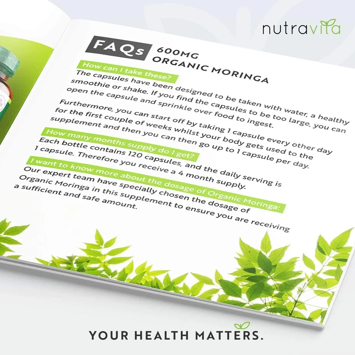 Moringa Biologica - Bio Moringa 600 mg 120 Capsule Vegane