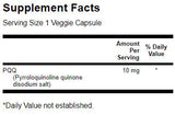 PQQ 10 mg/Pirrolochinolina Chinone - 30 capsule
