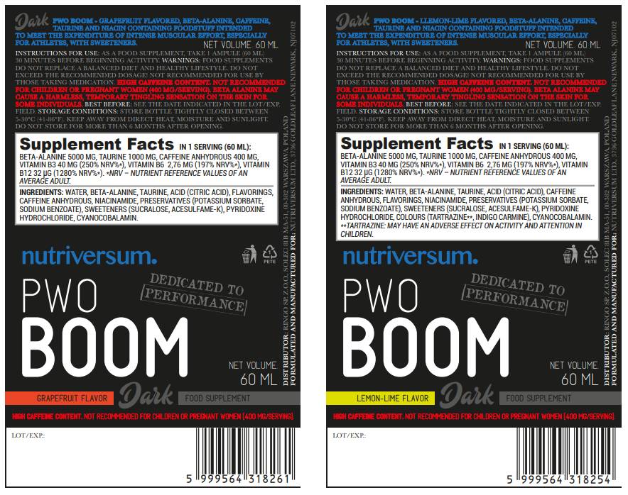 PWO Boom | Shot pre-allenamento - 60 ml