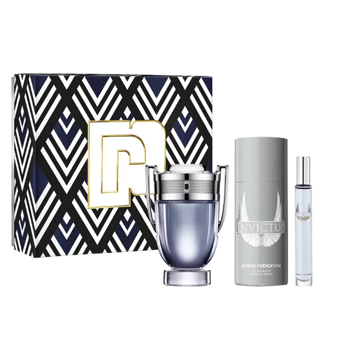 <tc>PACO RABANNE</tc> Invictus Eau de Toilette Spray 100ml Set 3 pezzi