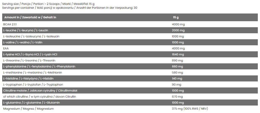 Complesso Perfect Amino/EAA - 15 grammi