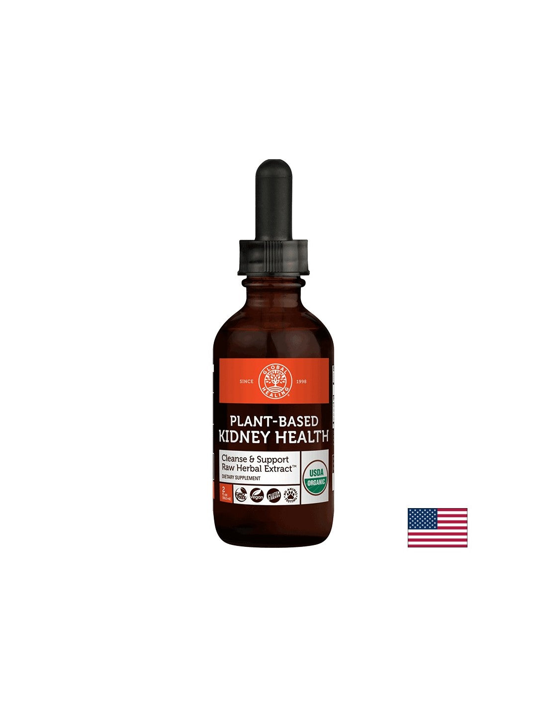 Depurazione dei reni a base vegetale & Estratto di erbe grezze di supporto/Miscela di erbe per reni sani, 59,2 ml Global Healing