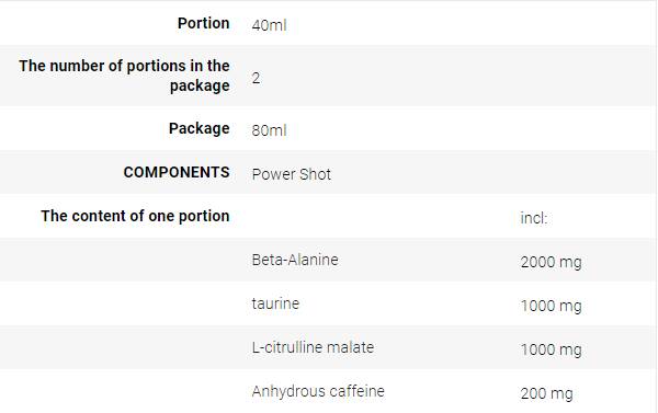 Tiro potente | Pre-allenamento 80 ml