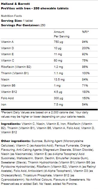 PreVites con Iron | Masticabile - 250 capsule di gel masticabili