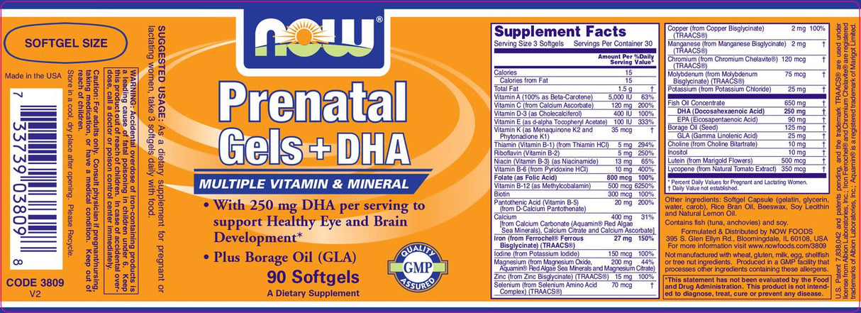Prenatale + DHA - 90 capsule molli