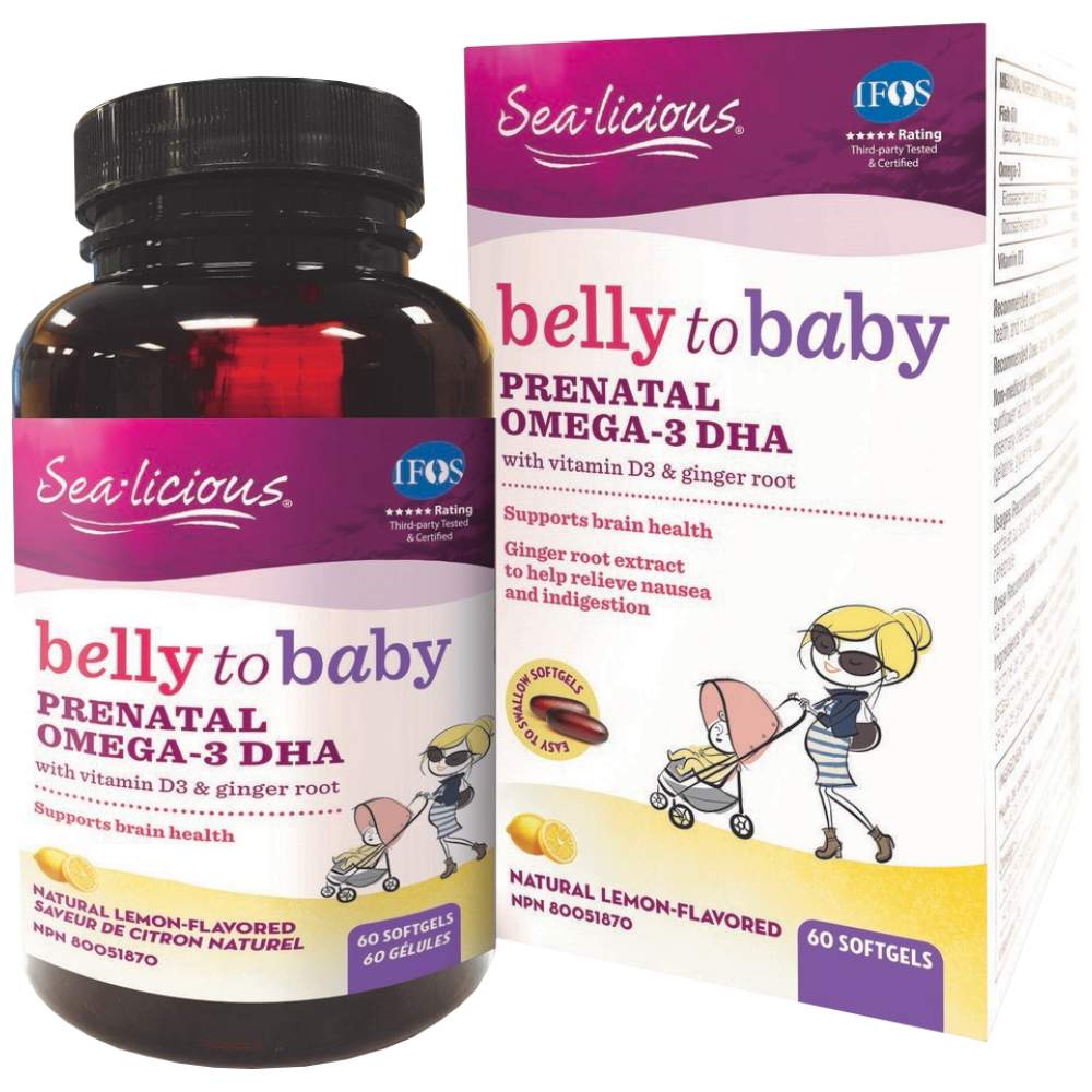 Sea Licious Omega 3 Belly to Baby DHA per donne in gravidanza 816 mg 60 Capsule di gel