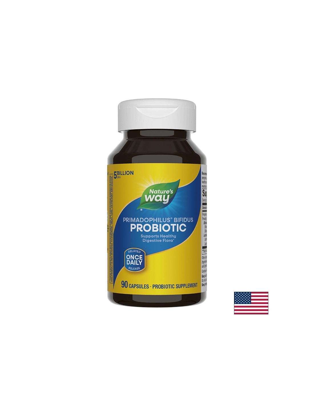 Probiotico Primadophilus Bifidus - Primadophilus Bifidus - salute del colon, 5 miliardi di probiotici attivi, 90 capsule