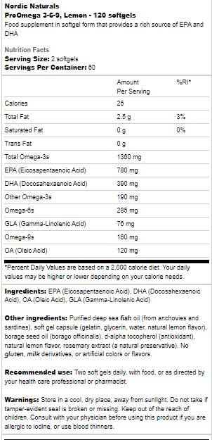 ProOmega 3-6-9 1360 mg - 120 capsule molli