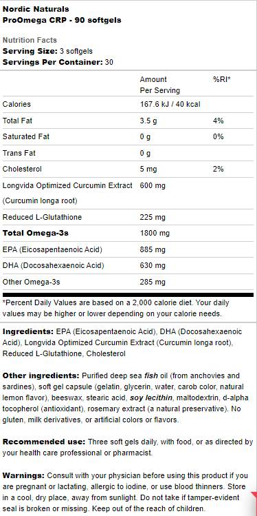 ProOmega CRP | Con Curcmina e Glutatione - 90 Capsule gel