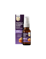 Propoli & Spray di difesa immunitaria al miele di Manuka 250 MED/ Spray per la gola con propoli (250 MED), miele di manuka e vitamina D3, 20 ml