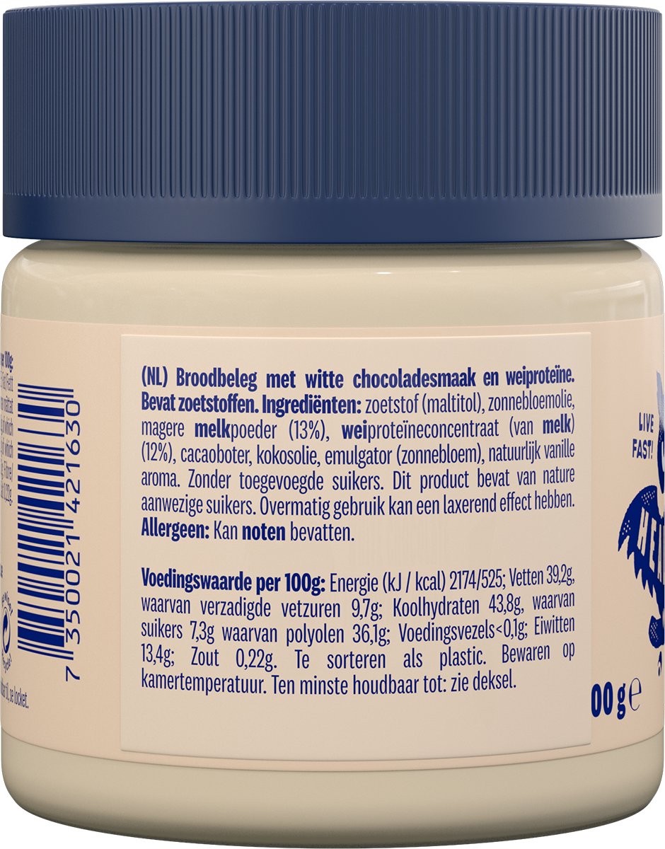 Proteinella White Chocolate 200 g - cioccolato bianco liquido senza zuccheri aggiunti e senza olio di palma