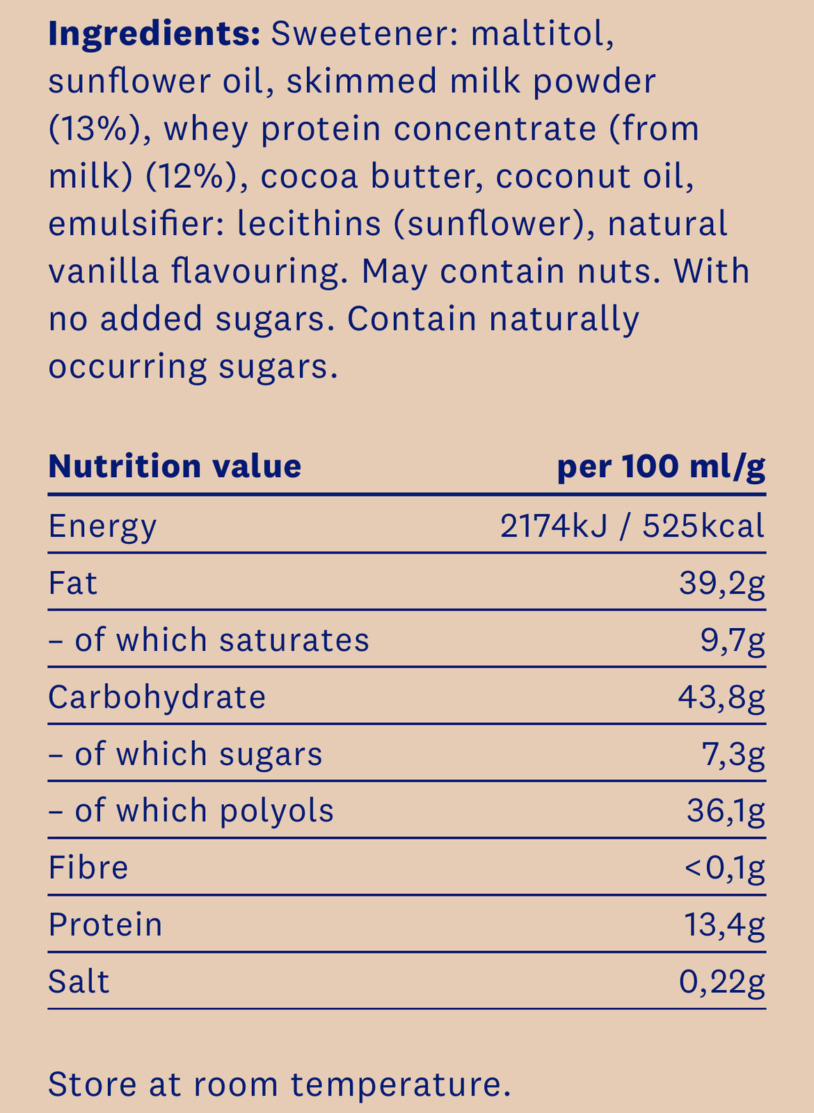 Proteinella White Chocolate 400 g - cioccolato bianco liquido senza zuccheri aggiunti e senza olio di palma