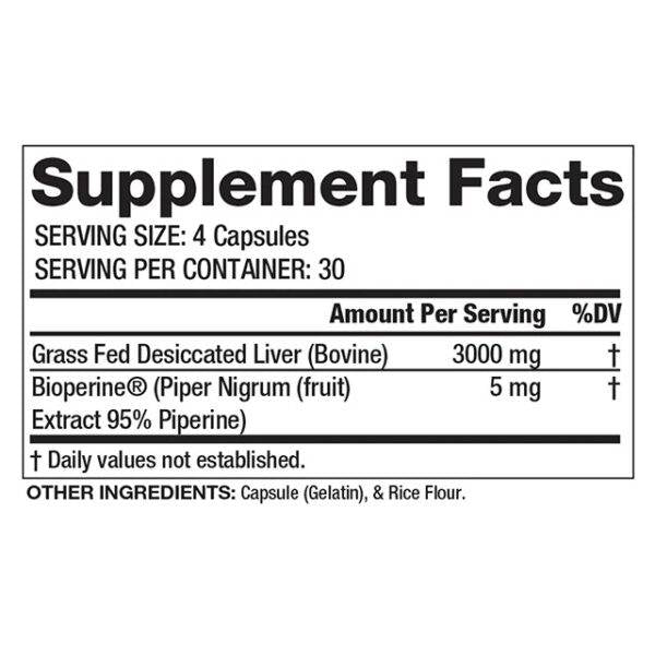 Fegato di manzo allevato ad erba comprovato - 120 capsule