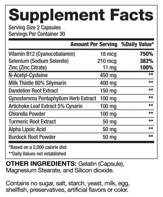 Dtox epatico comprovato/disintossicazione naturale 60 capsule