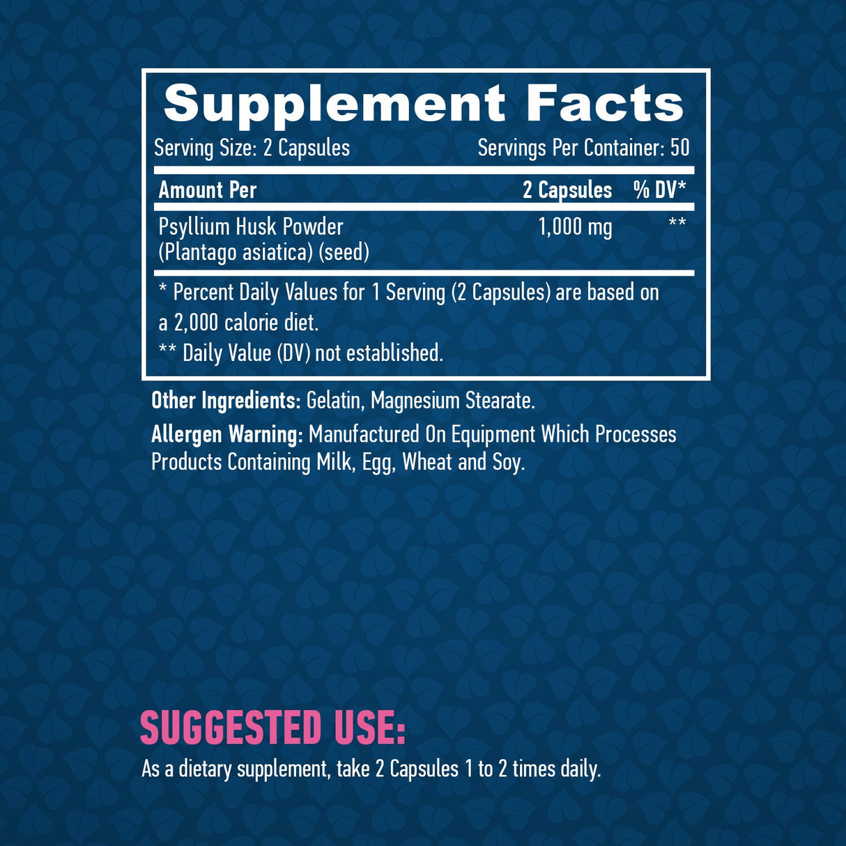 Buccia di psillio 1000 mg./100 tappi.