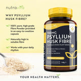 Fibra di buccia di psillio 700 mg 180 capsule vegetali <tc>Nutravita</tc>
