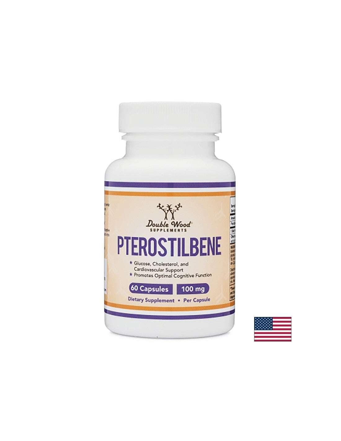 Pterostilbene/ Pterostilbene, 100 mg, 60 capsule <tc>Double Wood</tc>