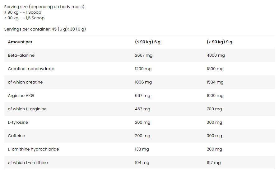 Pre-allenamento pre energizer/di prossima generazione-270 grammi