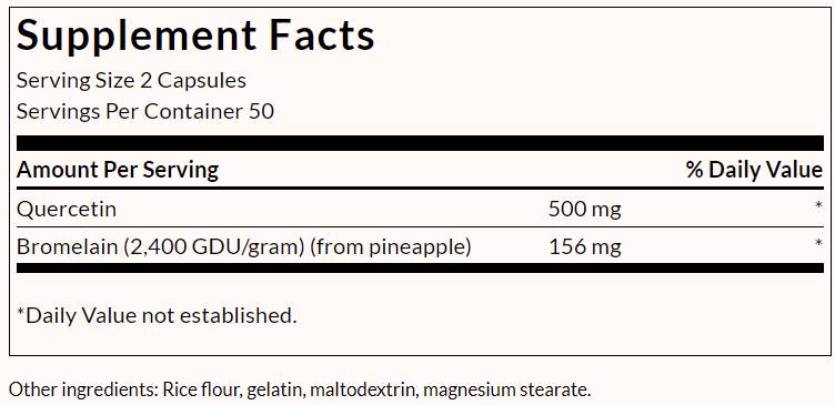 Quercetina & Bromelina - Formula avanzata - 100 capsule
