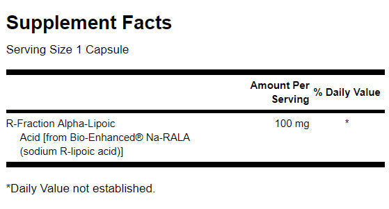 Acido alfa lipoico frazione R - Doppia potenza 100 mg - 60 capsule