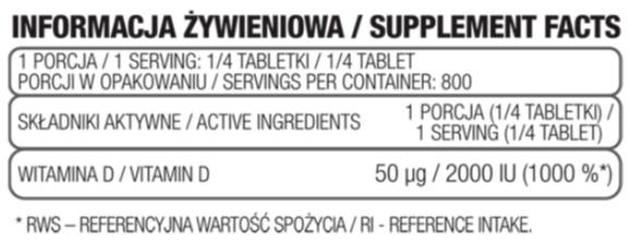 Vitamina D3 8000 IU 200 compresse