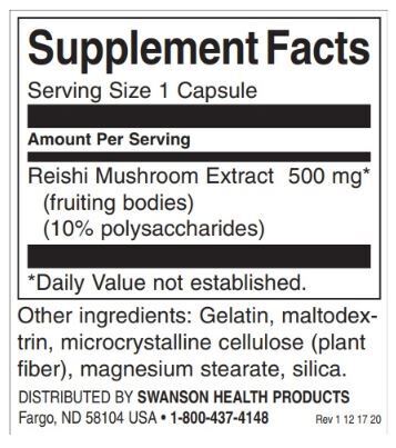 Estratto di funghi Reishi 500 mg | Standardizzato - 90 capsule