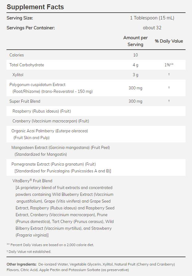 Concentrato naturale/liquido di resveratrolo - 473 ml
