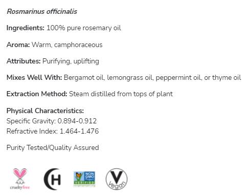Olio Di Rosmarino | Rosmarinus Officinalis puro al 100% - 59 ml