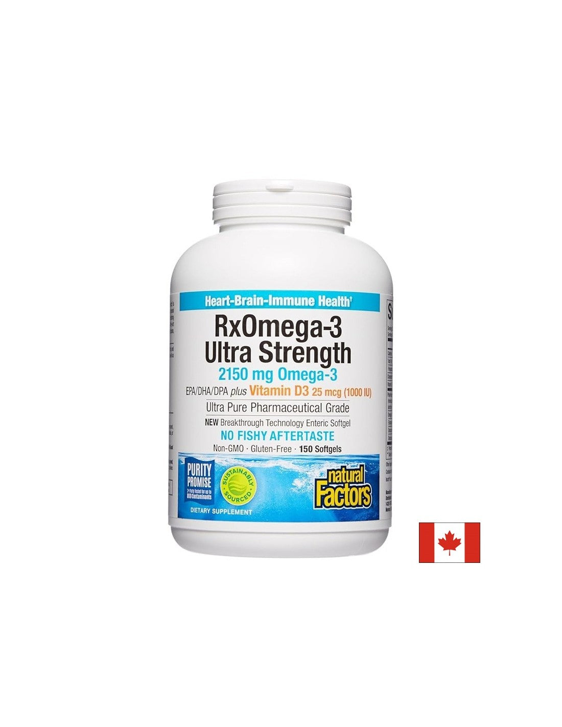 Rx Omega-3 Ultra Strength 2150 mg + vitamina D3 1000 UI, 150 capsule molli
