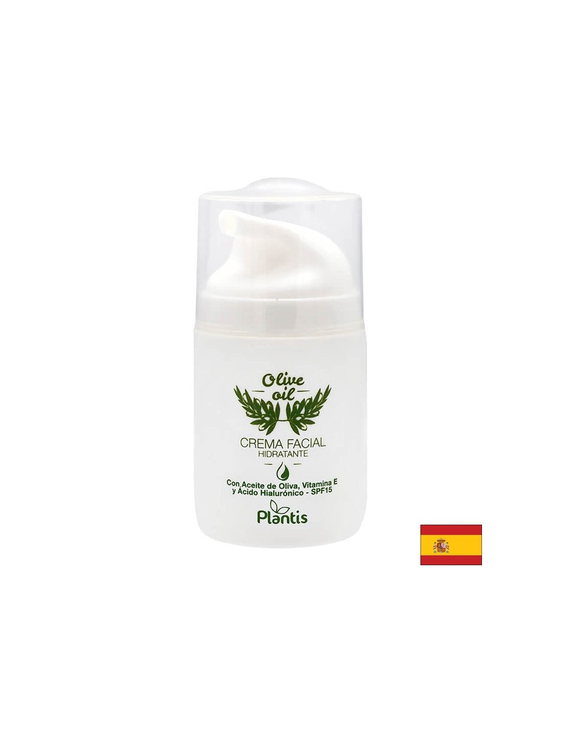 Crema viso idratante con olio d'oliva, vitamina E e acido ialuronico SPF15, 50 ml