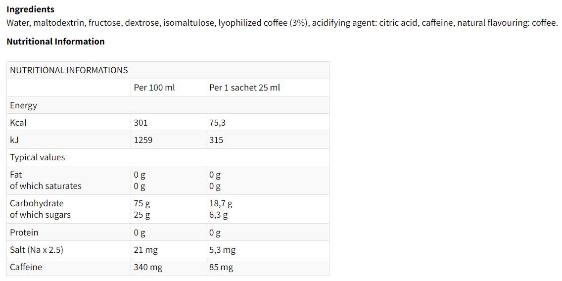 CAFFÈ SPORTIVO | Caffè Energetico per Atleti - 32 x 25 ml