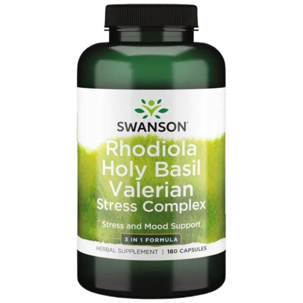 Rhodiola Holy Basil Valerian Stress Complex - 180 Capsule