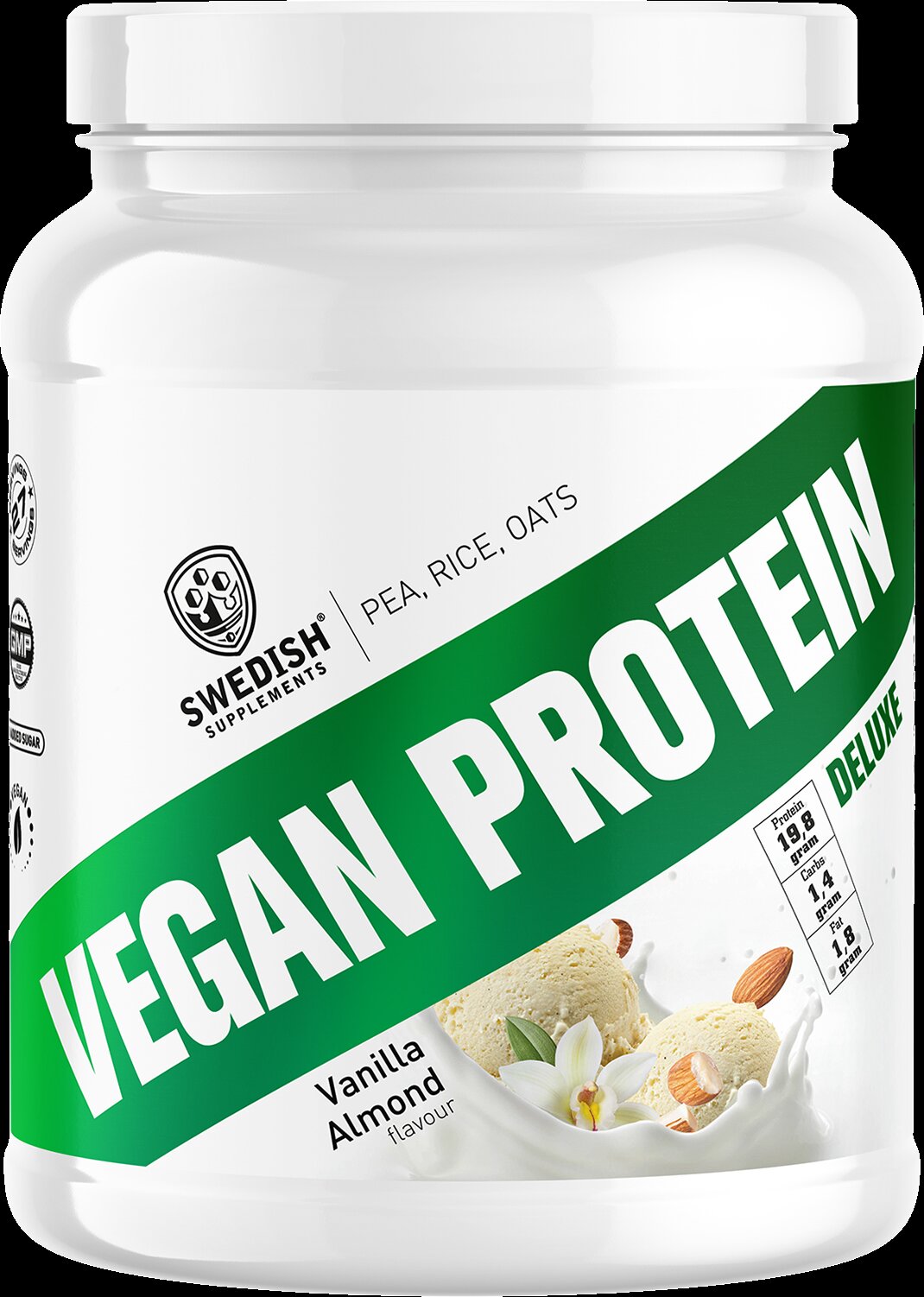 <tc>Swedish Supplements</tc> Proteine ​​Vegane Deluxe | da Piselli, Riso e Avena [750 grammi, 27 Dosi]
