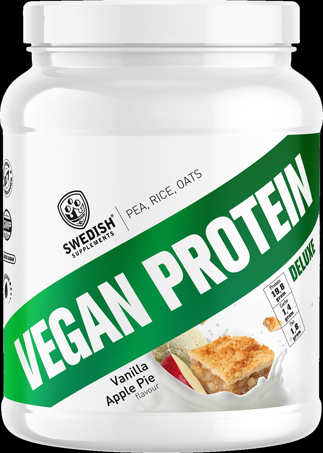 <tc>Swedish Supplements</tc> Proteine ​​Vegane Deluxe | da Piselli, Riso e Avena [750 grammi, 27 Dosi]